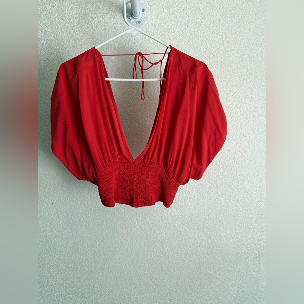 FREE PEOPLE Ava Baby Crop Top in Red